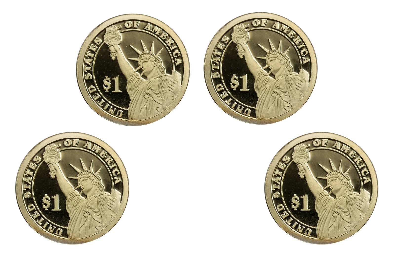 2014 -S Proof Presidential dollars - $1 Coin complete set of 4, Coins Only-1