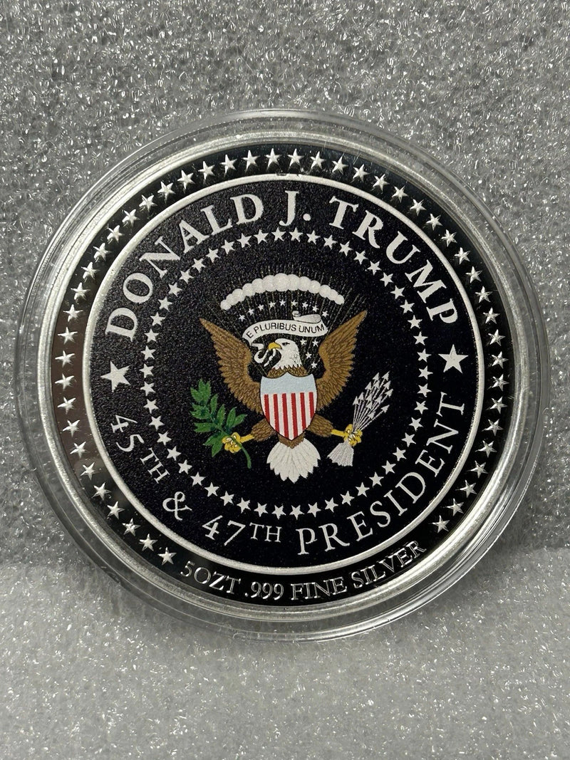 Presidential Donald Trump 5oz Silver Colorized Coin STUNNING COLLECTIBLE!-1