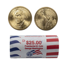 2007 -D George Washington Presidential Dollar Mint Roll BU 25 US Coin-1