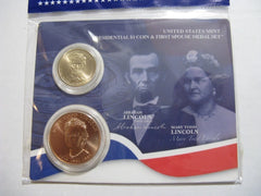 2010 Abraham Lincoln US Mint Presidential $1 Coin & First Spouse Medal Set ~ NEW-1