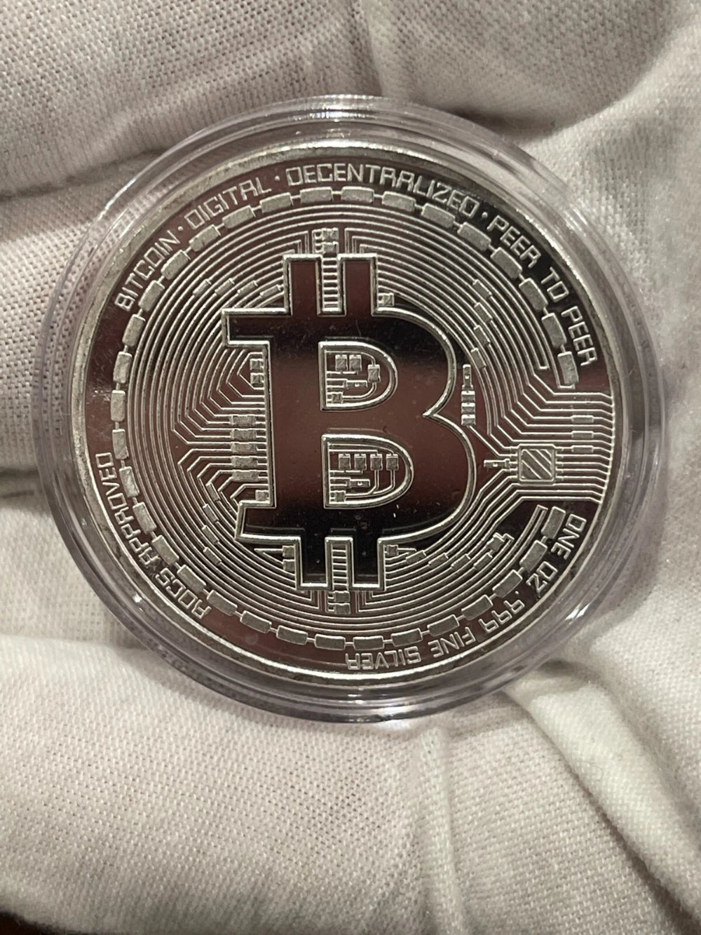 Bitcoin 1 oz .999 fine Solid silver commemorative AOCS Limited Original-1