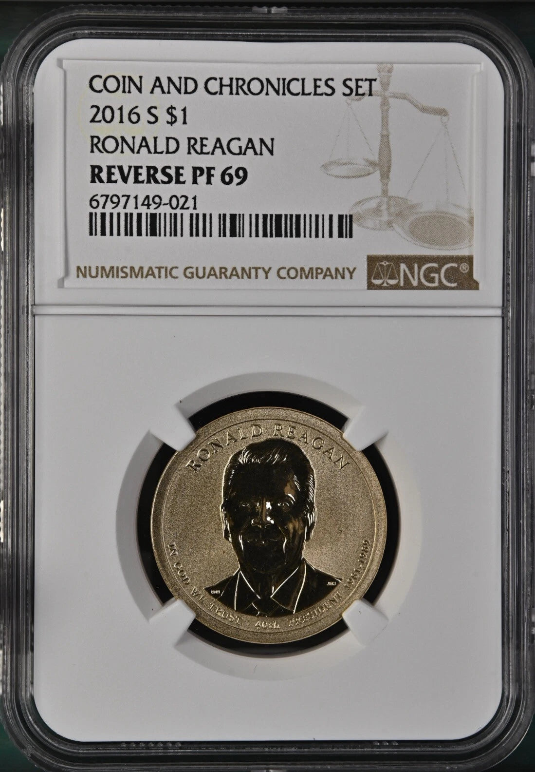2016 C&C Ronald Reagan NGC Reverse PF 69 & Bronze Medal MS 69 RD-1