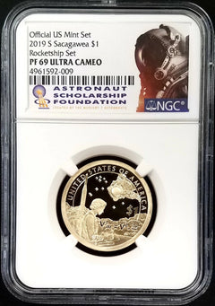 2019 D Kennedy MS 67 PL & 2019 S Proof Sacagawea PF 69 UC, Rocketship Set, ASF!-1