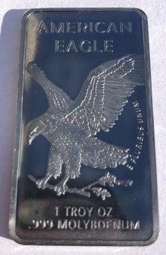 Rare 1 TROY OUNCE/OZ .999 Pure Molybdenum (Mo) Metal Walking Liberty Bar-3
