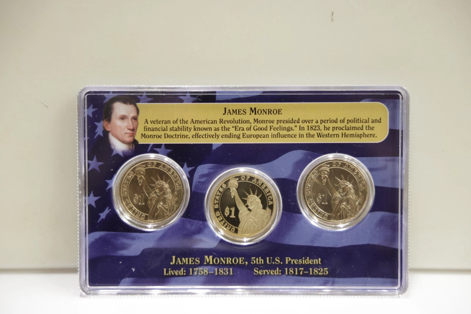 James Monroe 2008 First Day Of Issue Presidential Dollar $1 Coin Set P S & D