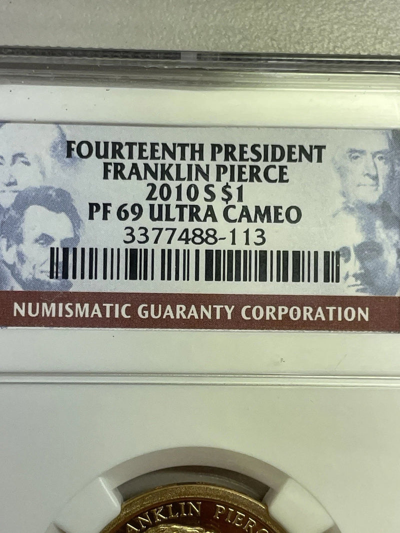 2010 Franklin Pierce One Dollar PF69 Ultra Cameo, NGC.-1