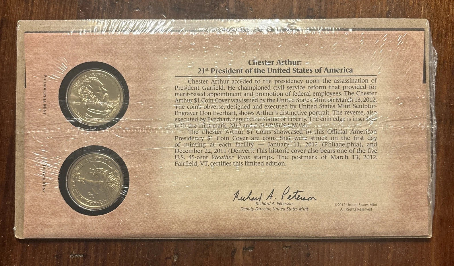 2012 Chester Arthur P&D Presidential Dollars-1