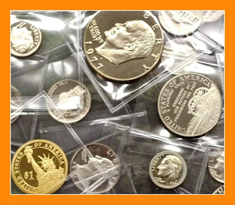 VENTA DE LOTE DE BIENES RAÍCES ~ MONEDAS DE LA CASA DE LA MONEDA DE EE. UU. A PRUEBA DE GEMA ~ DÓLARES, MITADES Y CENTAVOS 1960-2010-1