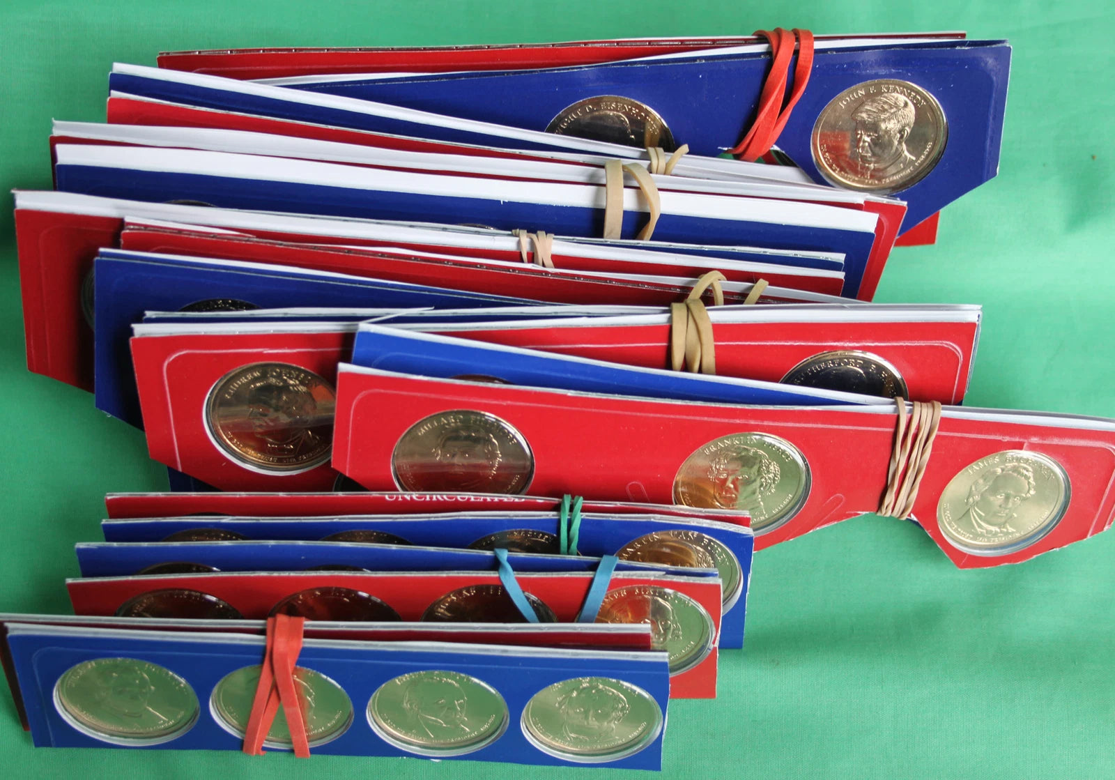 2007 thru 2016 Presidential Golden Dollar 78 P + D UNC $1 Coin Lot Cut Mint Sets