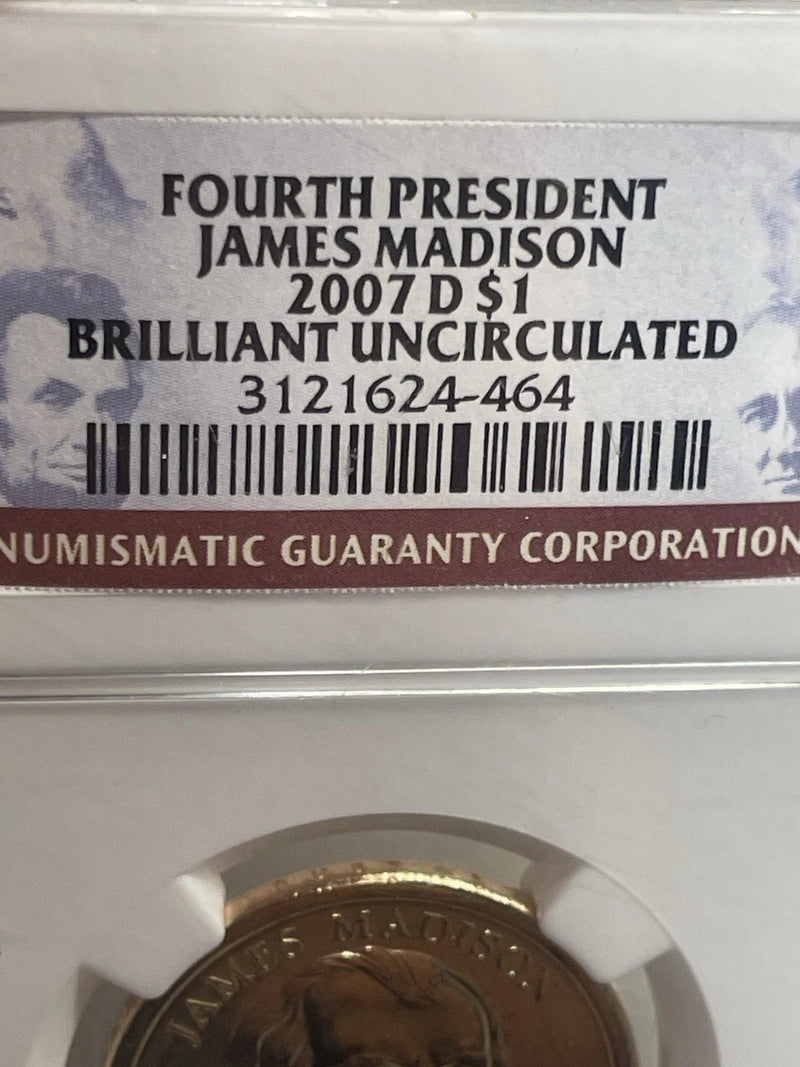 2007-D James Madison One Dollar NGC- Brilliant Uncirculated-1