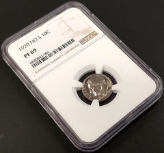 1970 NO S Proof Roosevelt Dime certified PF 69 by NGC!-1