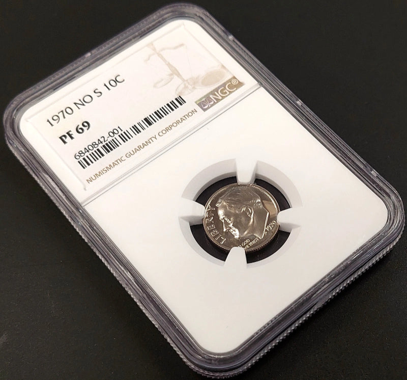 1970 NO S Proof Roosevelt Dime certified PF 69 by NGC!