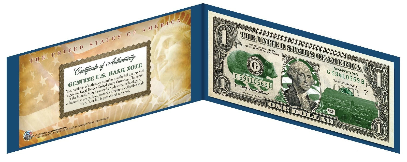 MONTANA State $1 UNC Bill Genuine Legal Tender U.S. One-Dollar GRN Banknote