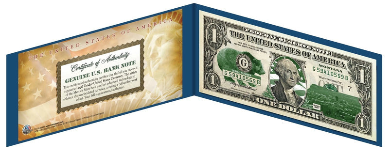 MONTANA State $1 UNC Bill Genuine Legal Tender U.S. One-Dollar GRN Banknote-1