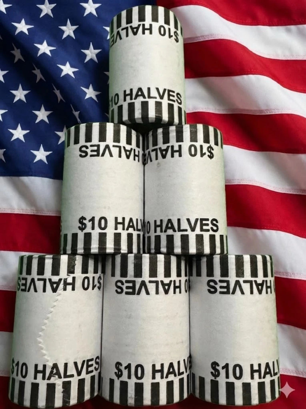 5 rollos de monedas de medio dólar Kennedy: rollos sellados, nunca abiertos, OBW ????-1