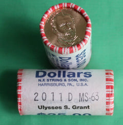 2011 D Ulysses S Grant Presidential 25 Coin 18th President ROLL String and Sons-1