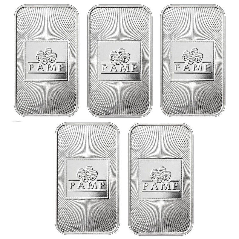 Lot of 5 1 OZ .999 Fine Silver Collectible Bars with Protective Packaging, Premium Silver Bullion Style Keepsakes, Precious Metal Collection, Display Piece, Hobby Collection, Collector Gift, Souvenir Set-1
