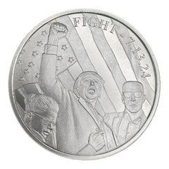 1 Oz .999 Fine Silver TRUMP " Trump fight, fight" Silver round in a CAPSULE-1