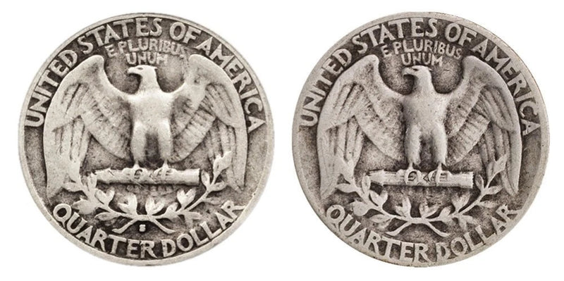 Count of 2 - 90% Silver Washington Quarters .50c Face Fine Random Date-2