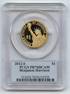 2012 S $1 Benjamin Harrison Dollar PCGS PR70DCAM-1