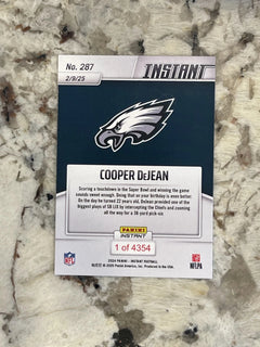 2024 Panini Instant Cooper DeJean RC #287 Selección seis del Super Bowl-2