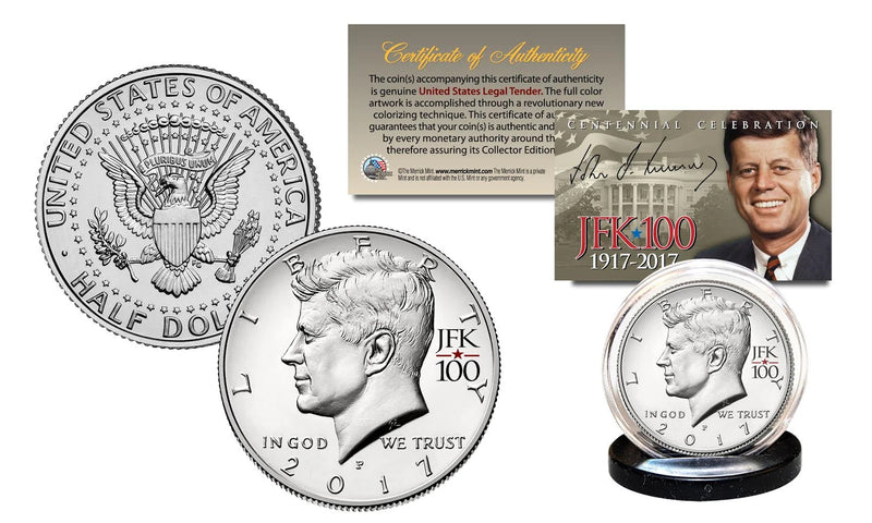 2017-P Kennedy JFK Half Dollar Coin CENTENNIAL SPECIAL RELEASE JFK100 PRIVY MARK-1