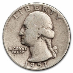 1951 Washington Quarter 40-Coin Roll Avg Circ-1