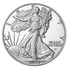 Moneda American Silver Eagle de 1 oz de $1 2023-W con caja, OGP y certificado de autenticidad-2