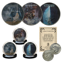 Star Wars / Empire Strikes / Back Return of the Jedi 1977 IKE Dollar 3-Coin Set-1