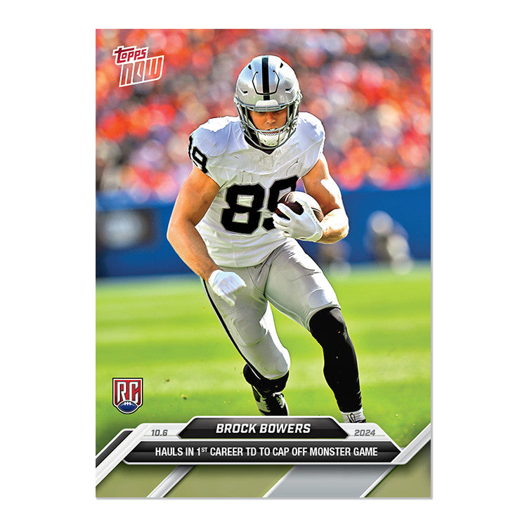 Graded 10 Brock Bowers RC ROOKIE 2024 TOPPS NOW Football Card 7 RAIDERS-2