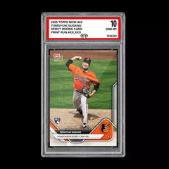 Graded 10 Tomoyuki Sugano RC Debut Rookie 2025 MLB TOPPS NOW Card 43-1