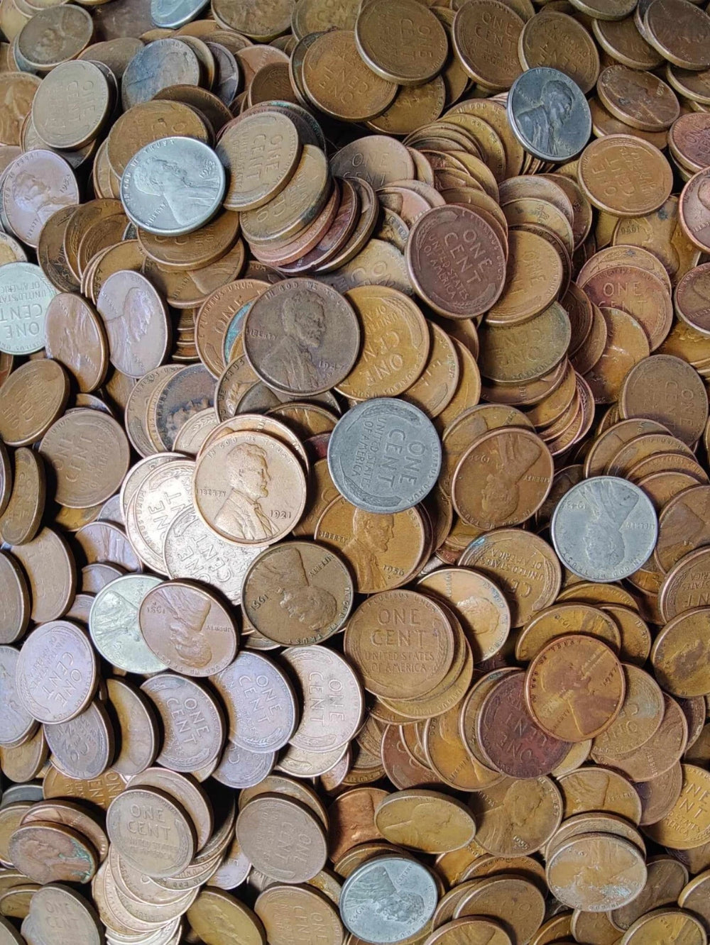Lote de 1 libra de centavos de trigo Lincoln sin buscar de 1 céntimo - Lotes de monedas antiguas de EE. UU.-7