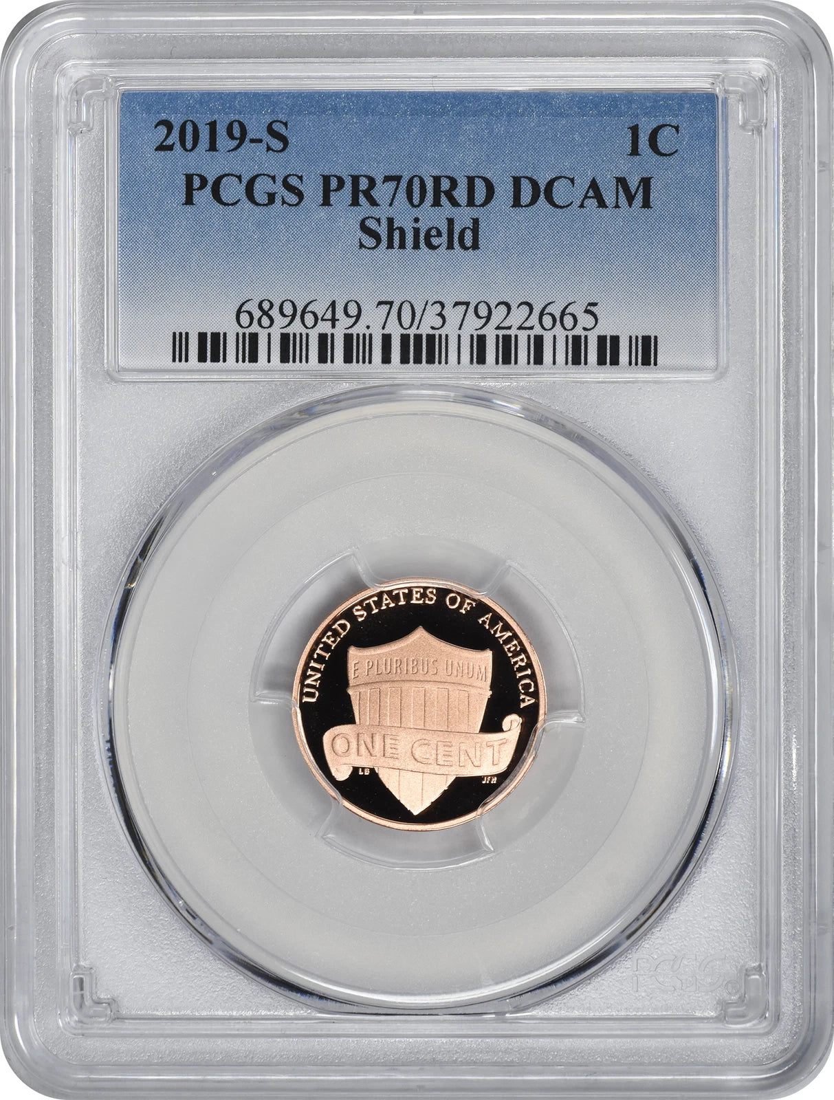 Lincoln Cent PR70RD DCAM PCGS 2019-S, color rojo intenso