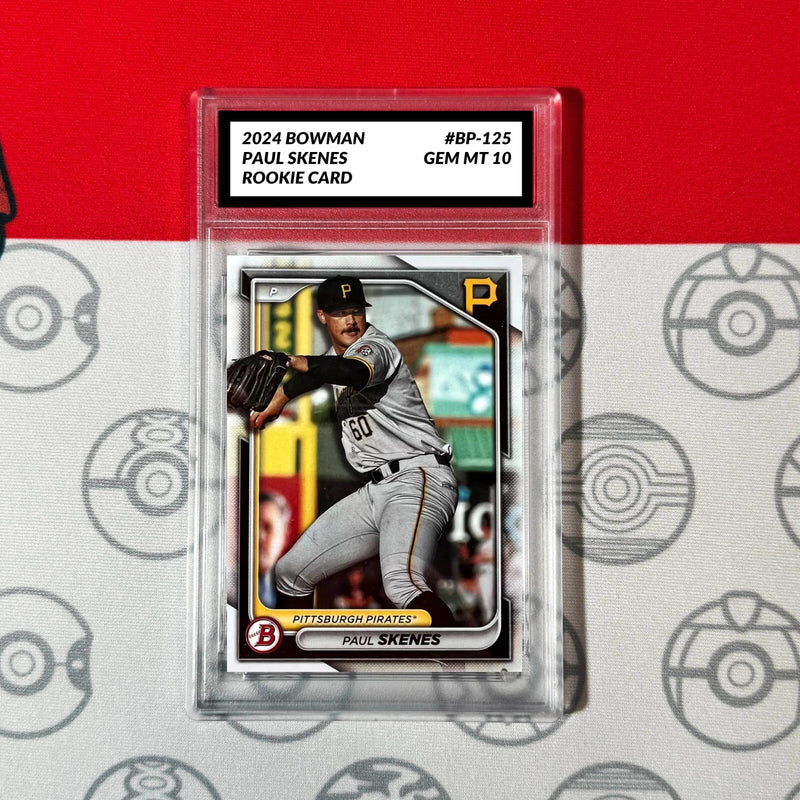 Graded 10 Paul Skenes Rookie Card 2024 MLB TOPPS BOWMAN BP-125 Pirates RC-1