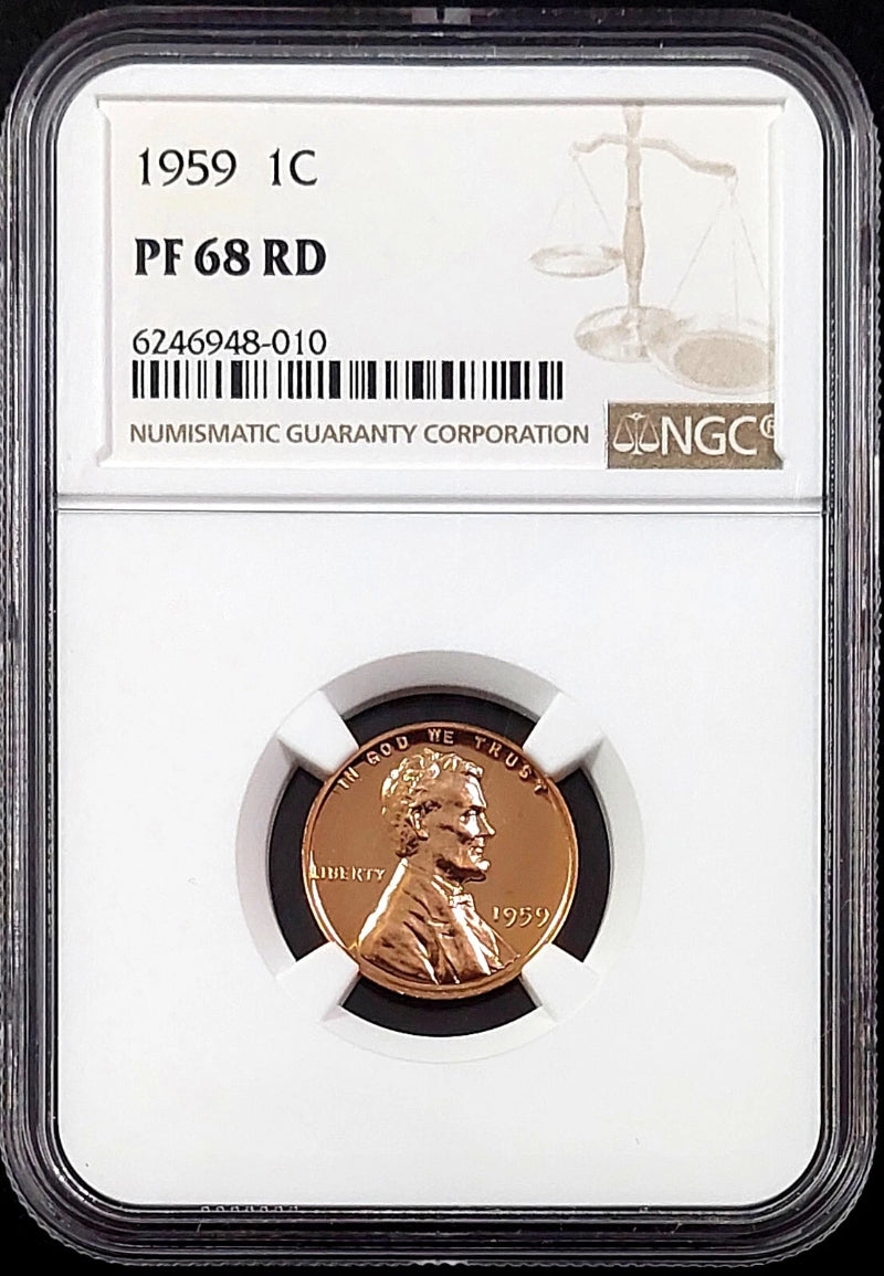 1959 Proof Lincoln Cent certified PF 68 RD by NGC! sku 48010-4