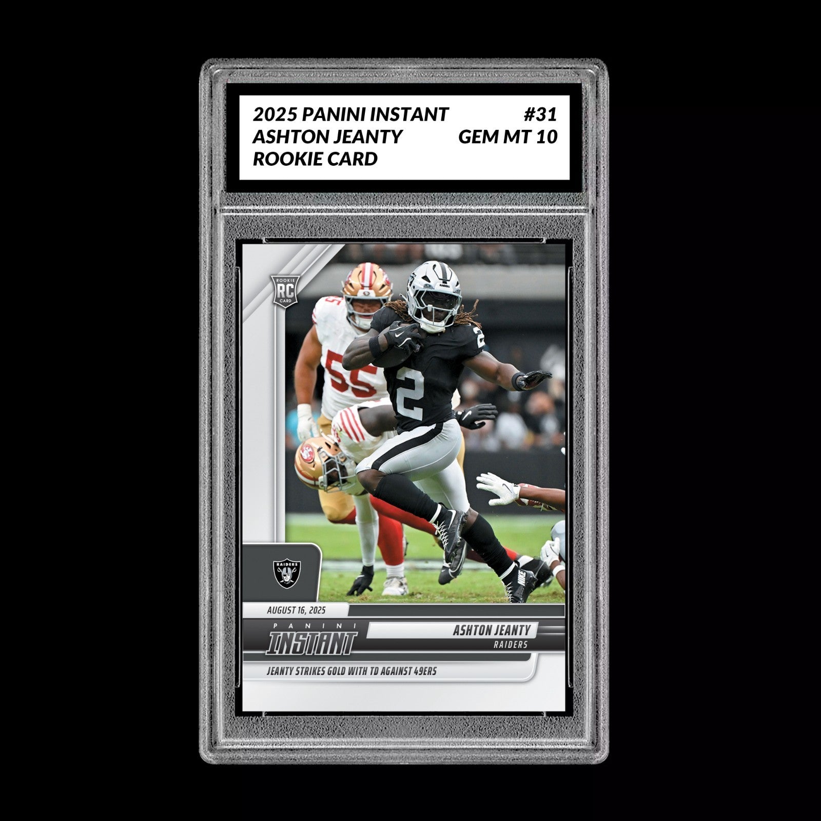 GM10 Graded 10 Ashton Jeanty RC ROOKIE SP 2025 Panini Instant NFL #31