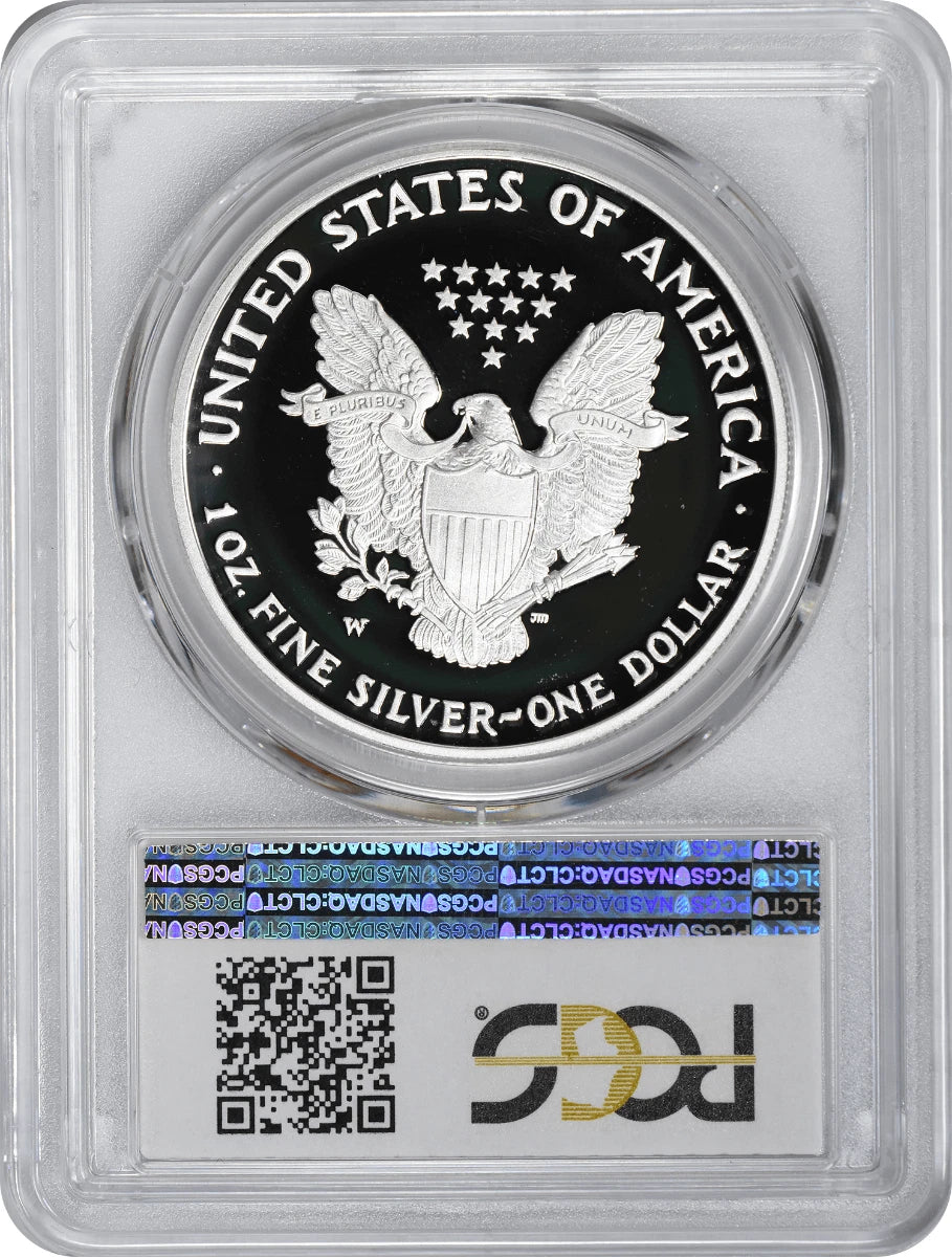 2007-W American Silver Eagle Dollar PR70DCAM PCGS Proof 70 Deep Cameo-2