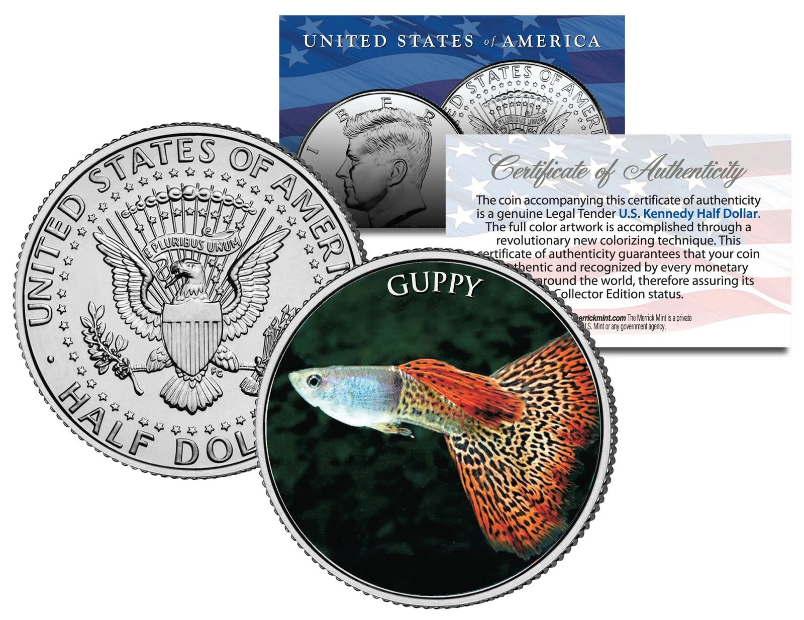 GUPPY *Fish Series* JFK Kennedy Half Dollar U.S. Coin