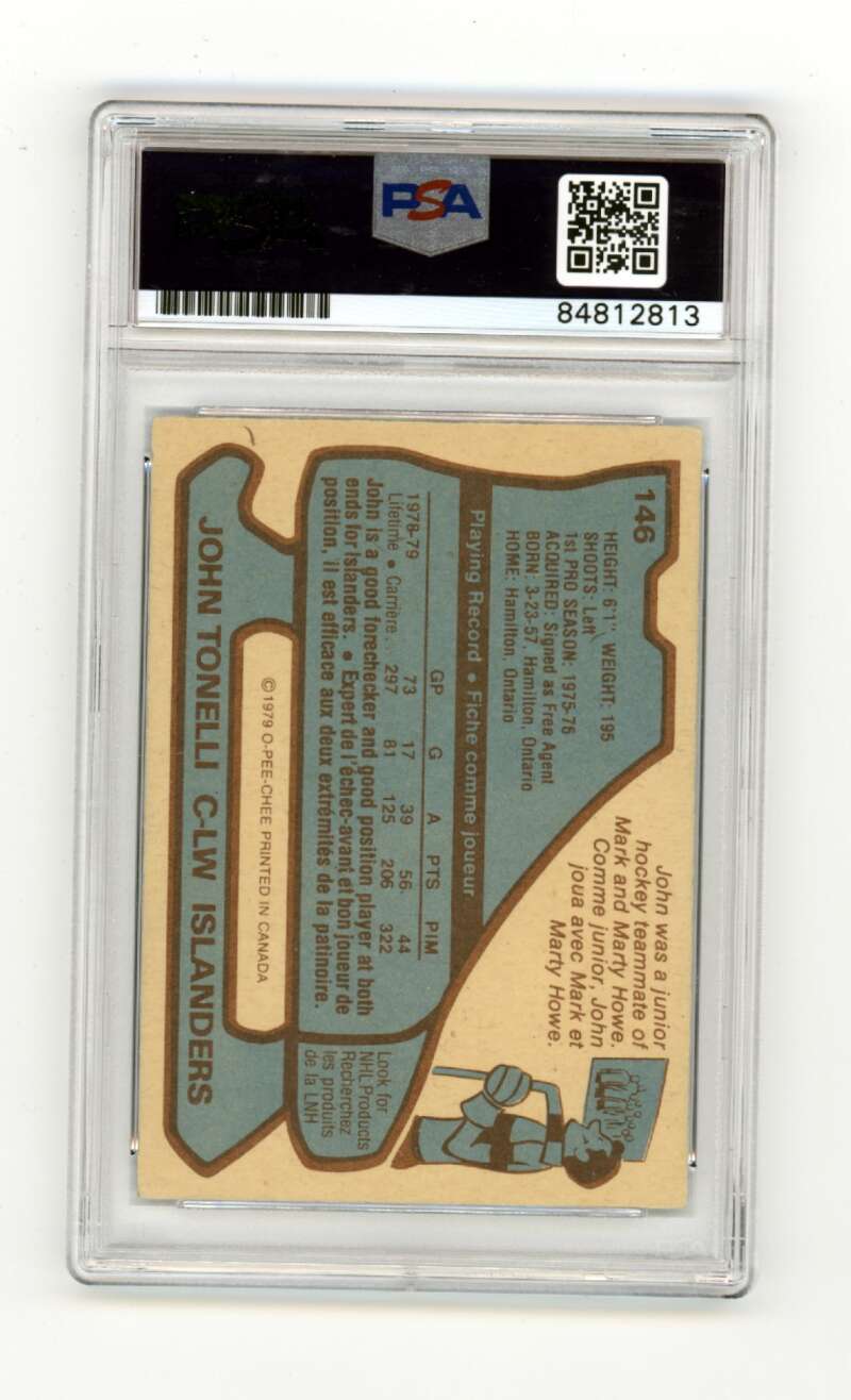 John Tonelli 1979-80 O-Pee-Chee OPC #146 RC w/ SC Insc Signed PSA Authentic Auto-2