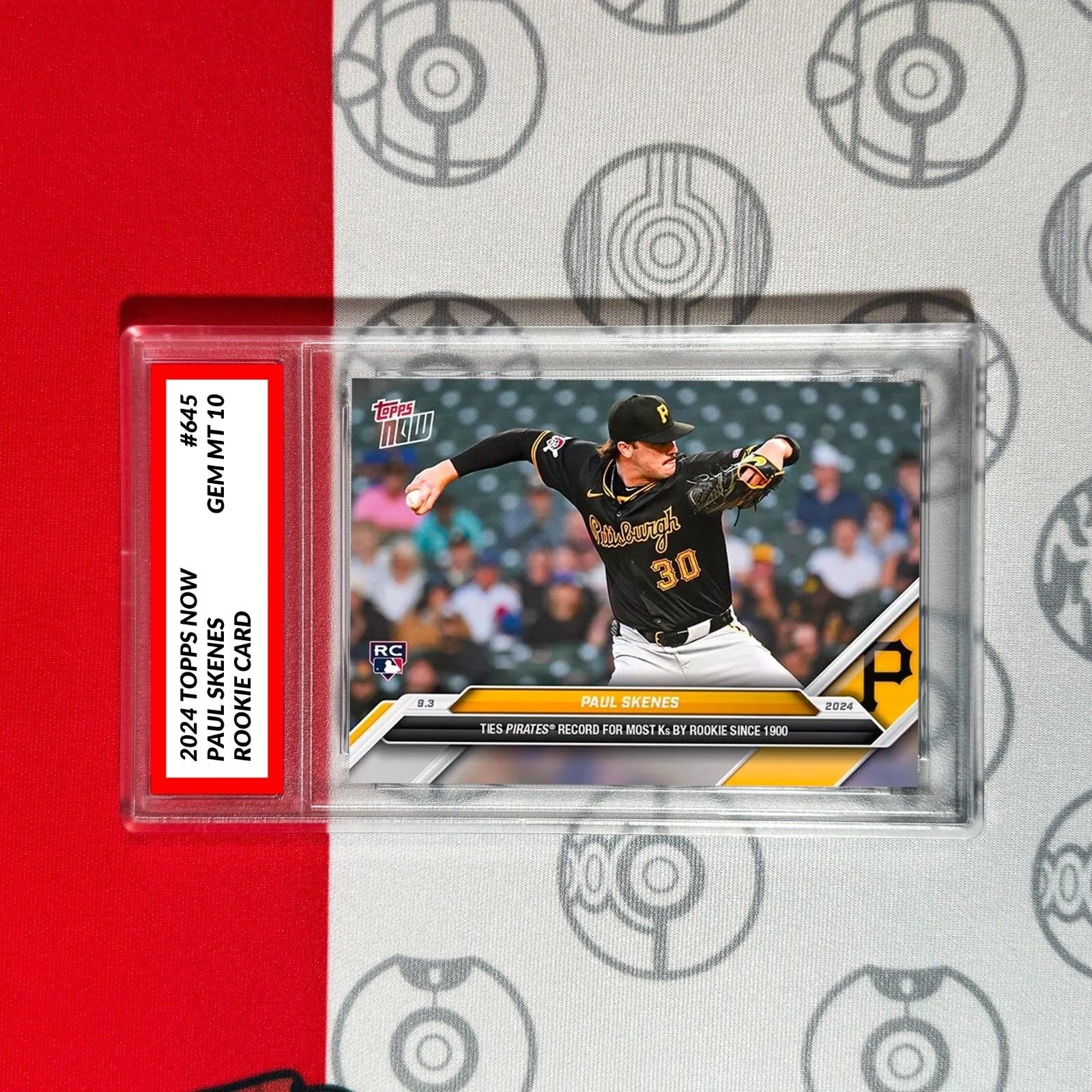 Graded 10 Paul Skenes Rookie Card #645 Pittsburgh RC 2024 Topps NOW-1