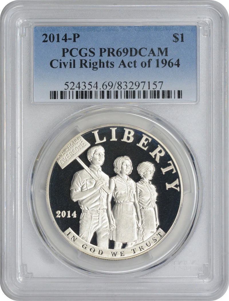 2014-P Civil Rights Act of 1964 Commemorative Silver Dollar PR69DCAM PCGS-1