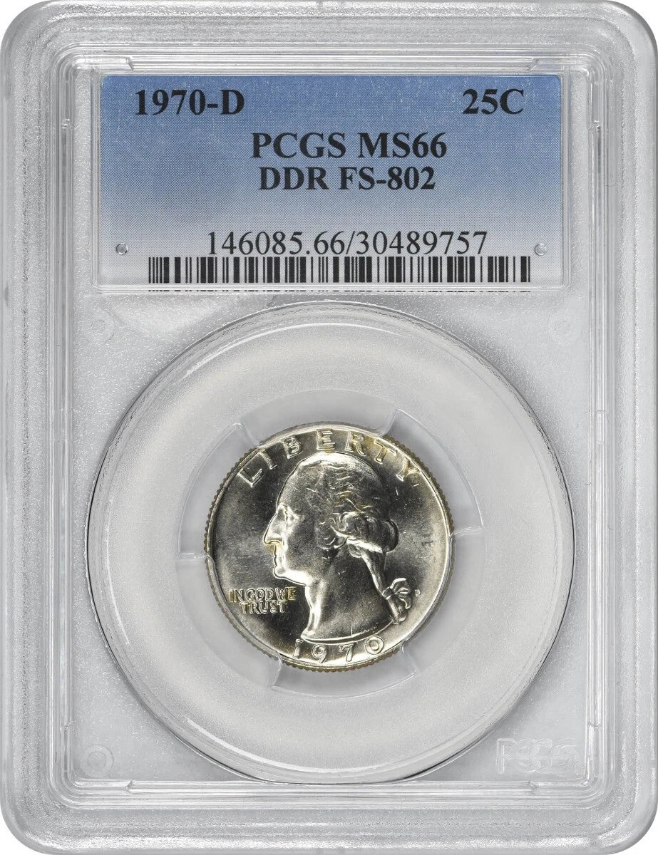 1970-D Washington Quarter DDR FS-802 MS66 PCGS-1
