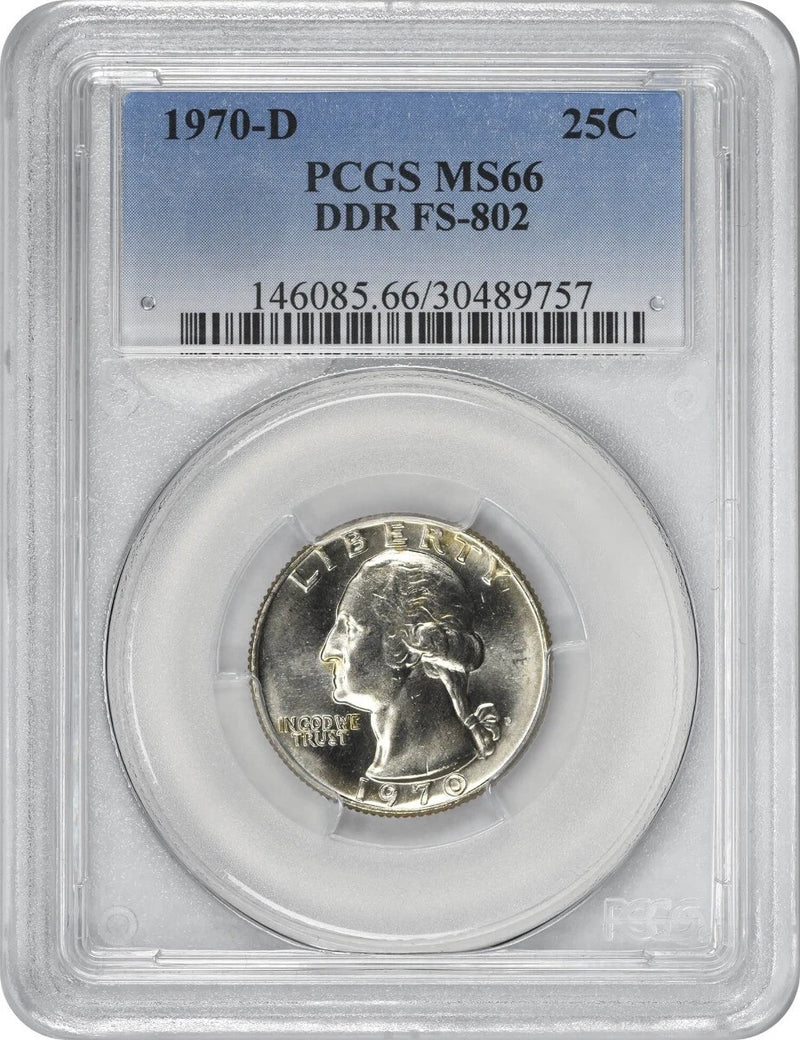 1970-D Washington Quarter DDR FS-802 MS66 PCGS-1