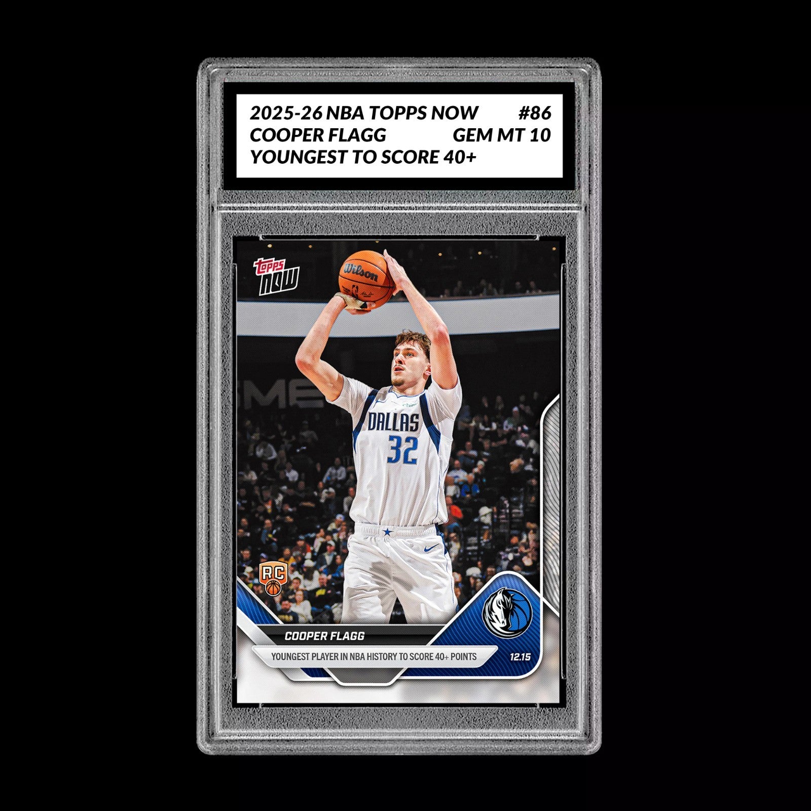 Graded 10 Cooper Flagg RC Rookie Card 2025-26 NBA Topps Now #86 Dallas