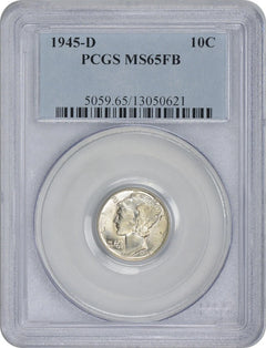 1945-D Mercury Silver Dime MS65FB PCGS-1