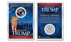 DONALD J. TRUMP & MELANIA INAUGURATION JFK Half Dollar US Coin with 4x6 Display-1