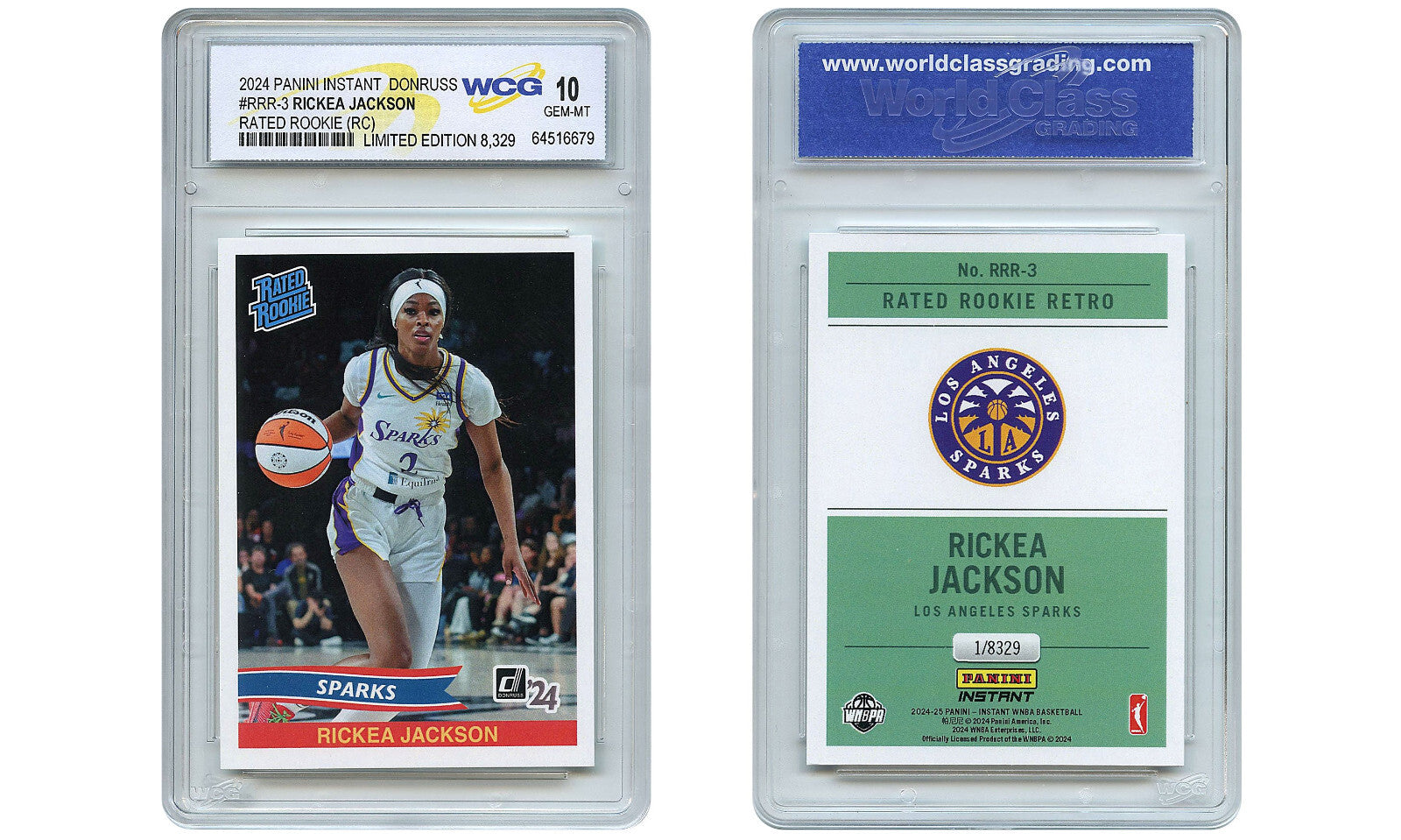 2024 Panini WNBA RICKEA JACKSON Donruss Rated Rookie Card #RRR3 – GEM-MINT 10