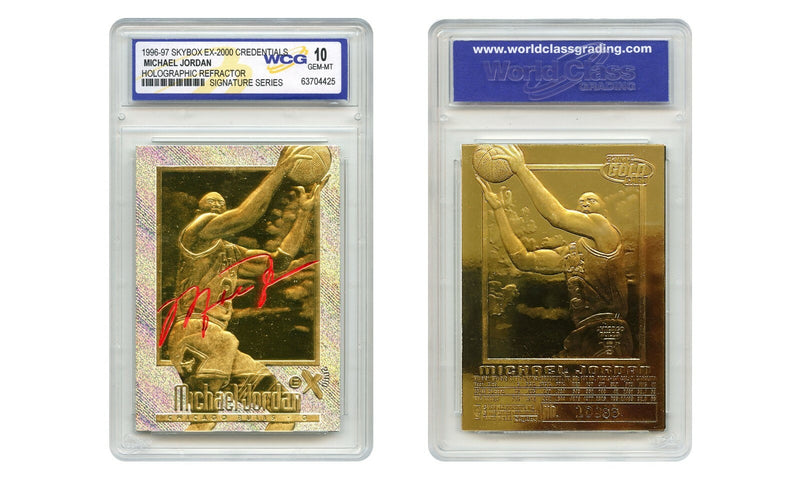 1996-97 MICHAEL JORDAN SKYBOX EX2000 CREDENTIALS GOLD CARD GM 10 PRISM REFRACTOR-1