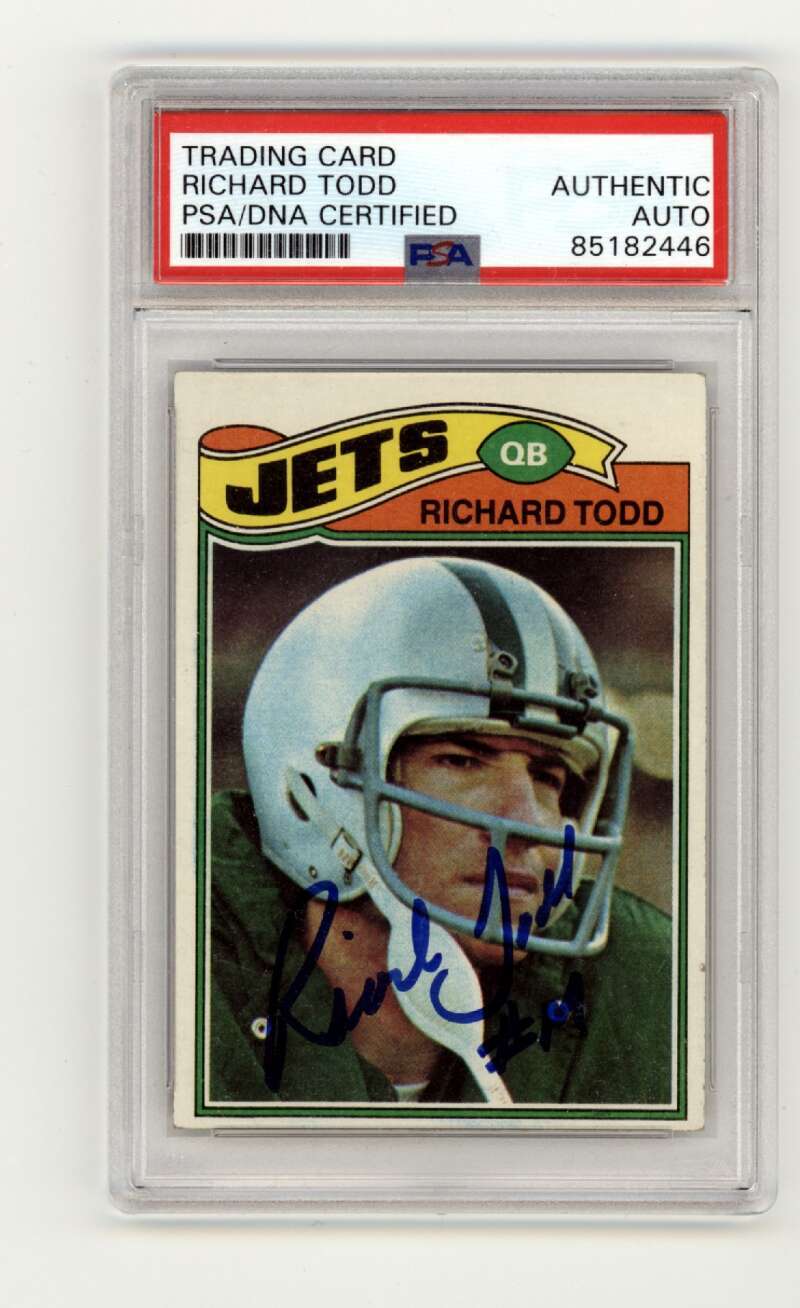 Richard Todd 1977 Topps #118 Rookie RC Signed PSA Authentic Auto New York Jets-1