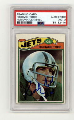 Richard Todd 1977 Topps #118 Rookie RC Signed PSA Authentic Auto New York Jets-1